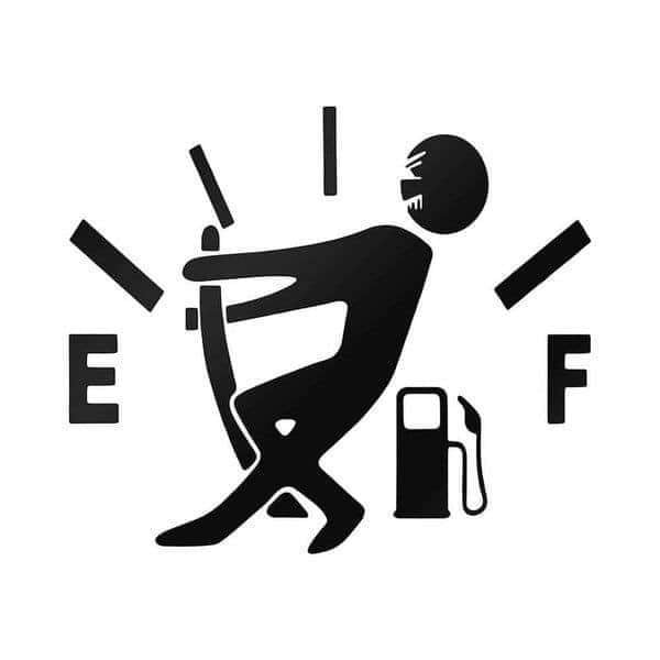 Man pulling gas gage off “E”